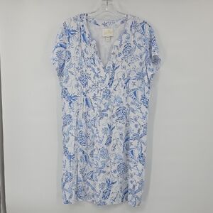 Lilly Pulitzer Blue and White Midi Dress Size 14